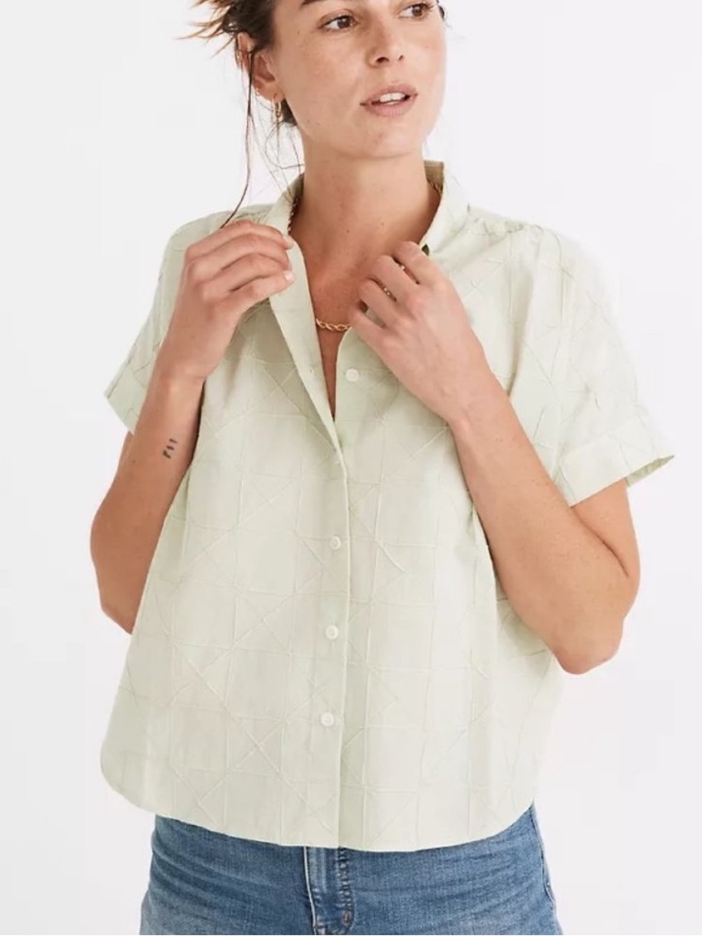 Madewell Hilltop Shirt in Geo Texture - Medium